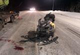 Водитель и пассажир снегохода чудом уцелели в столкновении с грузовиком на трассе Сургут — Салехард